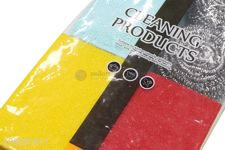 Good Sale Steel Wire Ball Cleaning Cloth And Sponge Set