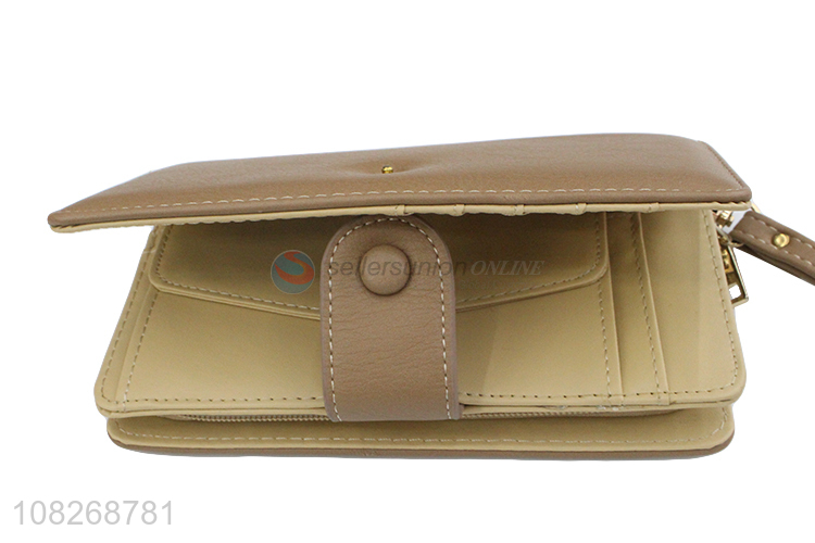 New arrival bifold pu leather women wallet purse women wristlet
