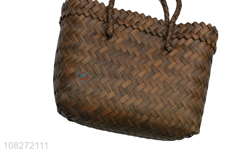 New design summer woven travel beach tote bag plastic straw handbag