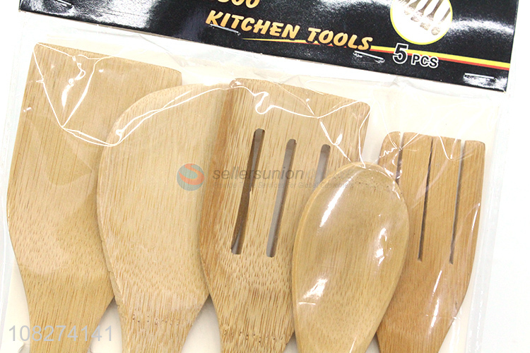 Hot selling durable heat resistant non-stick bamboo kitchen utensil set
