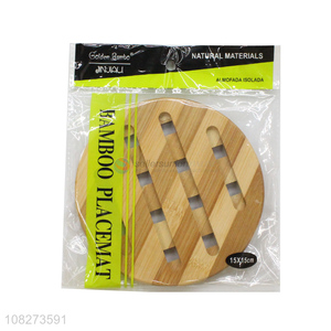 Wholesale home kitchen non-slip bamboo heat pads bamboo <em>pot</em> holder placemat