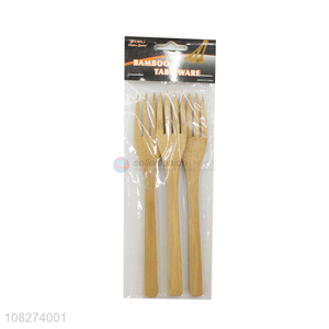 China supplier eco-friendly natural bamboo fork set bamboo tableware set