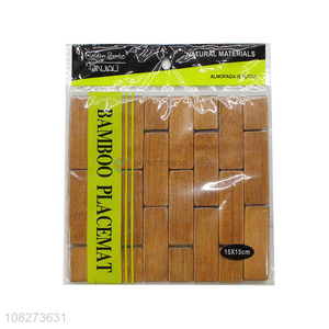 Hot selling bamboo hot pads heat resistant placemats for kitchen counter