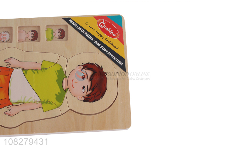 Hot items educational wooden human anatomy puzzle for children