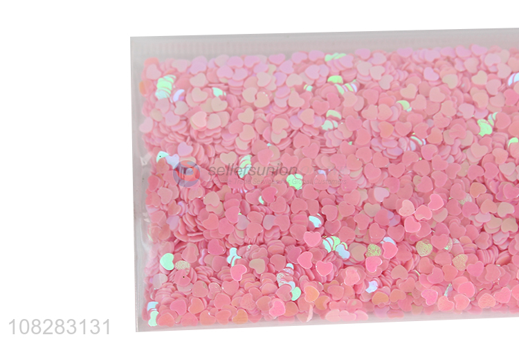 New Arrival PVC Pink Heart-Shaped Sequins For Nail Accessories