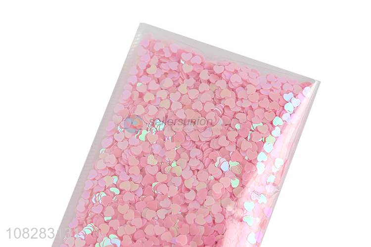 New Arrival PVC Pink Heart-Shaped Sequins For Nail Accessories