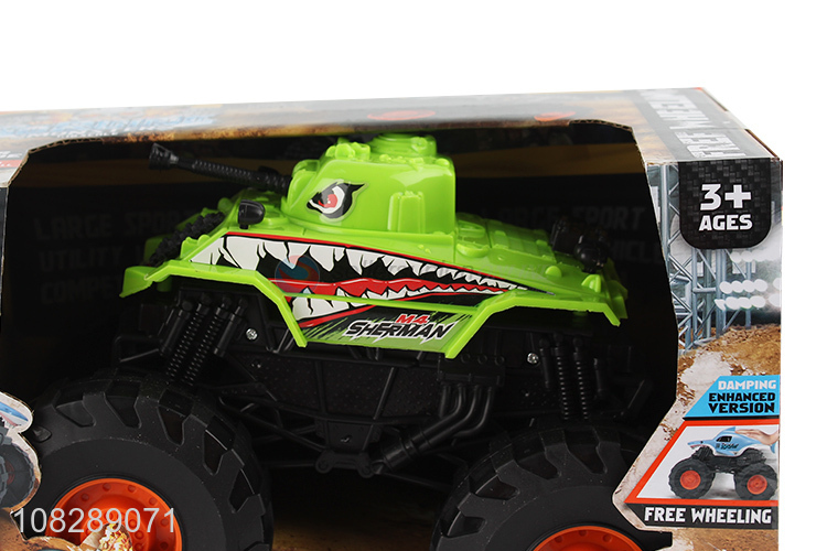 Good quality 1:18 scale free wheeling off road monster tank toy for gift