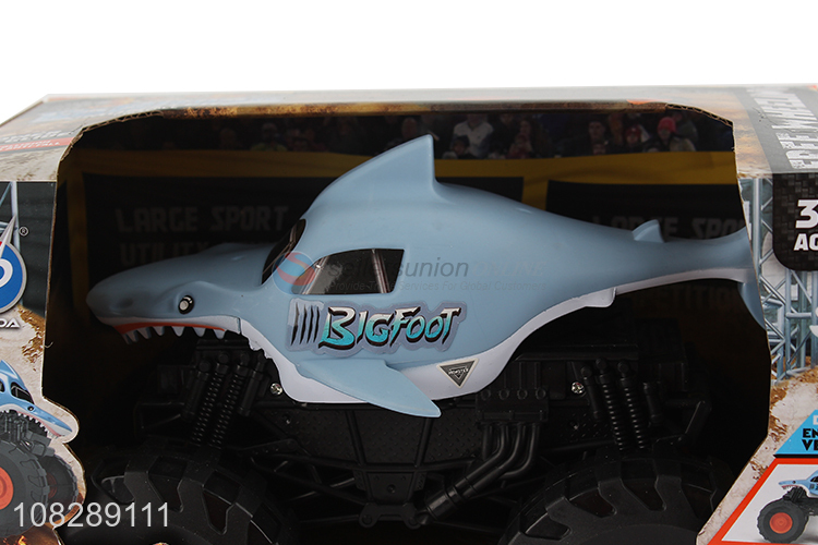 China supplier 1:18 scale free wheeling off road monster shark vehicle toy