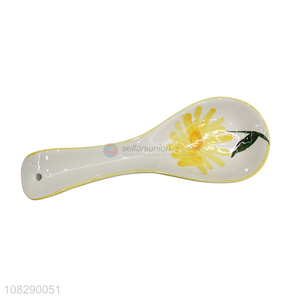 Wholesale price creative mini ceramic scoop restaurant dinner spoon