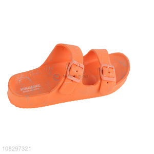 Most popular orange casual buckle slippers for women
