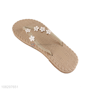 Wholesale fashion outdoor flower beach flip flops slipper