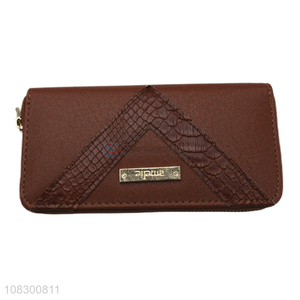 Good price pu leather ladies zipper wallet credit card holder