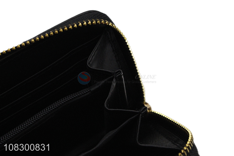 Wholesale lace flower pu leather zipper wallet phone purse