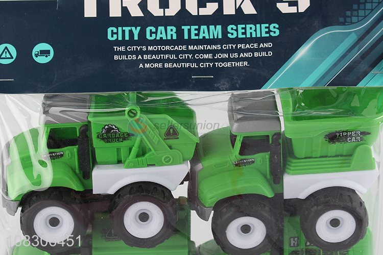 Top Quality 4 Pieces Plastic Inertia Toy Car Sanitation Car