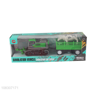 Factory Direct Sale Inertial Engineering Vehicle With Animals Set