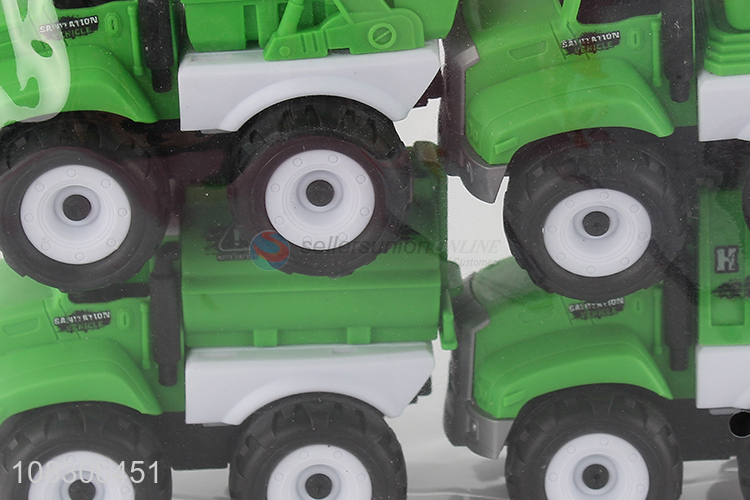 Top Quality 4 Pieces Plastic Inertia Toy Car Sanitation Car
