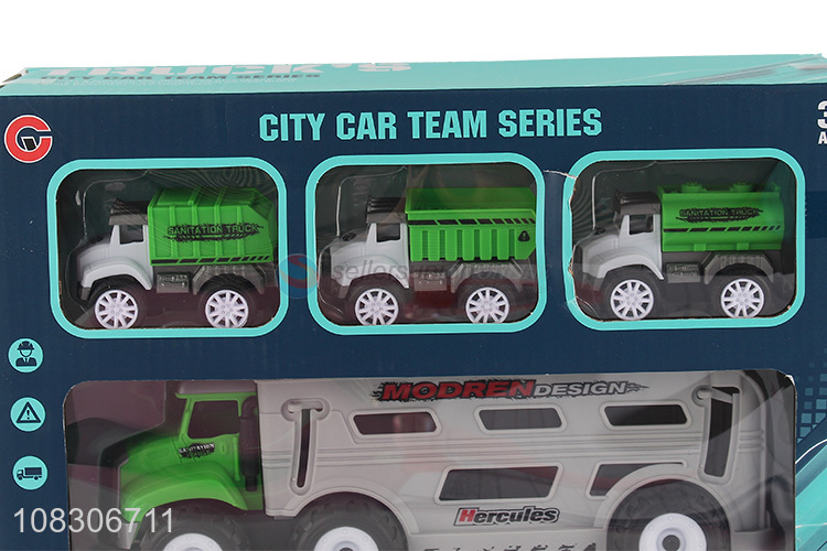 Popular Kids Plastic Toy Car Inertial Vehicle Sanitation Vehicle Set