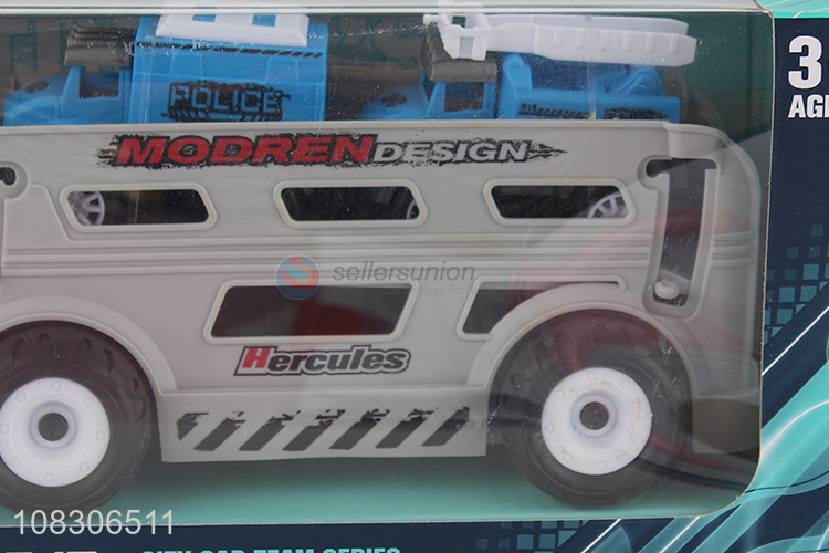 Factory Wholesale Inertial Police Car With Pull Back Toy Car Set