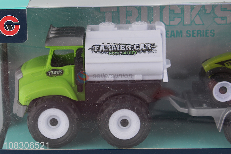Cartoon Inertial Farmer Car With Pull Back Toy Truck Set