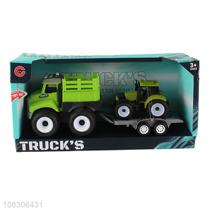Cute Design Inertial Farmer Car Set Toy With Lights And Music
