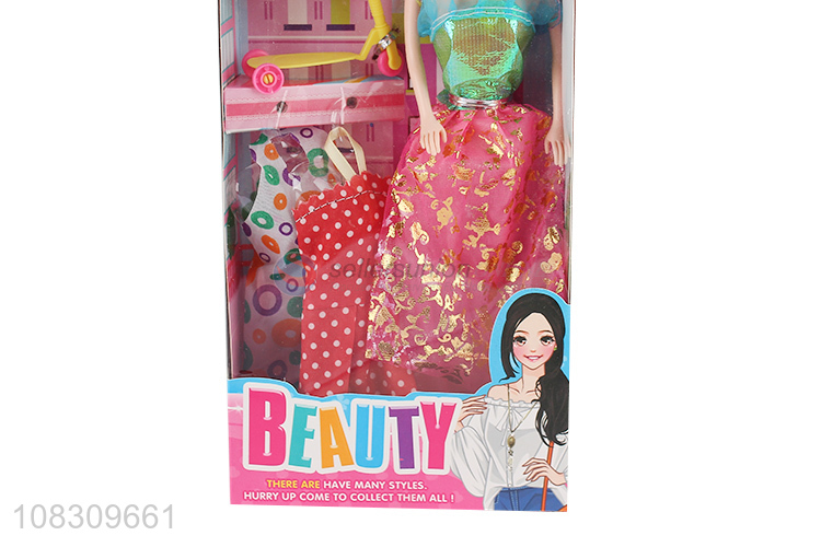 High quality girls play house toy beauty doll set for sale