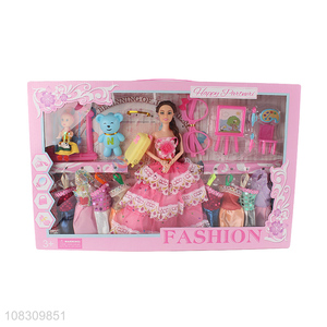 Yiwu market play house toy dolls girls dress up dolls wholesale
