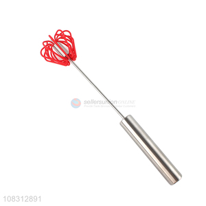 Factory Wholesale Long Handle Cream Egg Beater Manual Rotary Whisk