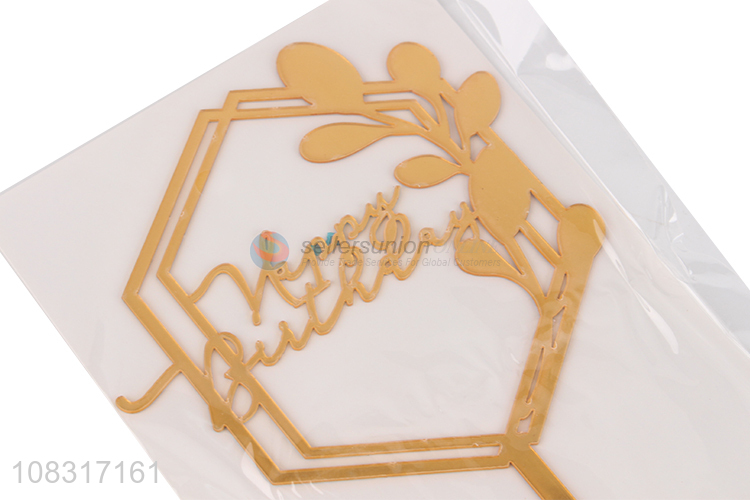 Good selling golden acrylic cake accessories cake topper wholesale