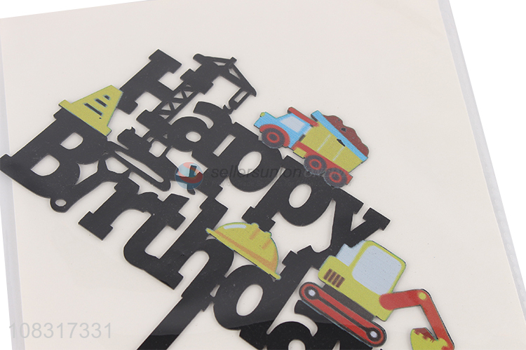 Top products cartoon acrylic happy birthday letter cake topper