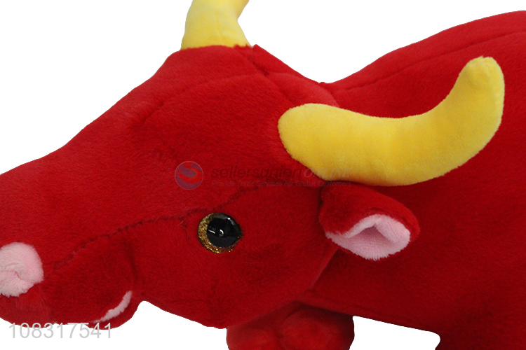 Factory supply soft stuffed animals red bull plush toy