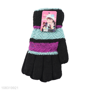Wholesale women full finger mittens ladies winter gloves