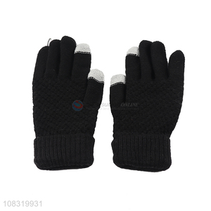 Good quality women winter full finger touchscreen mittens
