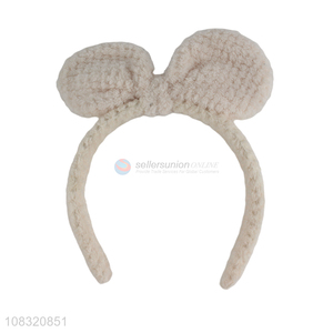Good price fluffy bowknot headband bow hair hoop headwear
