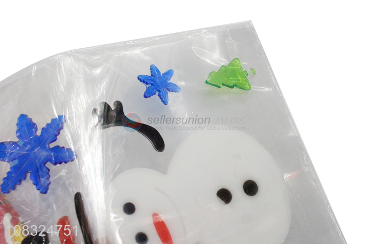 Hot selling reusable gel Christmas window clings for glass window