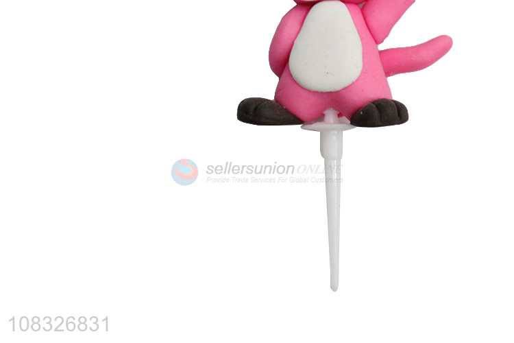 Cute Design Polymer Clay Cartoon Animal Cake Topper