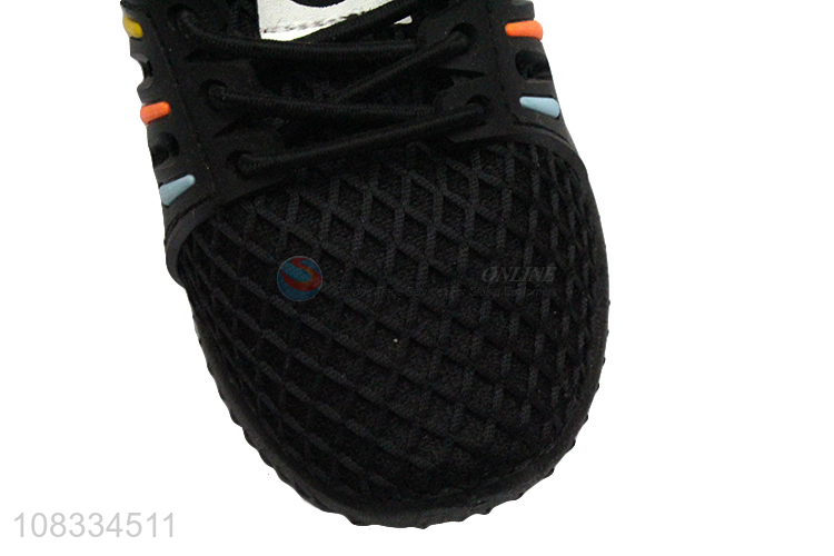 Yiwu factory black children running sports shoes breathable shoes