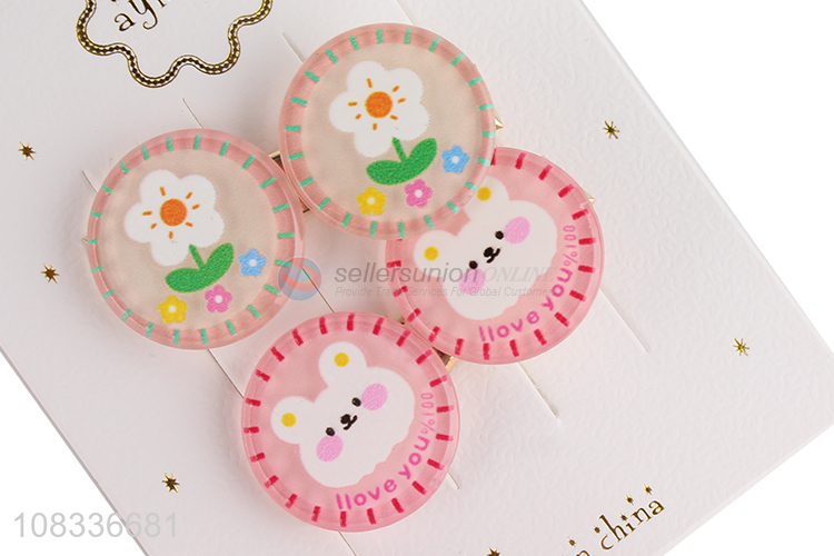 New design cute style round girls hairpin hair decoration