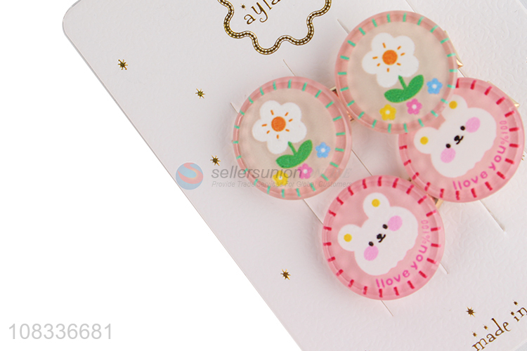 New design cute style round girls hairpin hair decoration