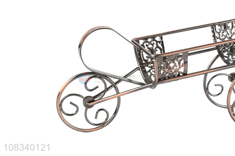 Yiwu market wholesale wrought iron wine holder for desktop