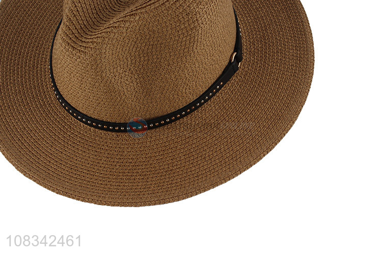 Wholesale Wide Brim Beach Sun Hat Custom Fedora Straw Hat