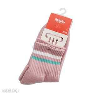 High quality women's crew socks cotton socks for fall and winter