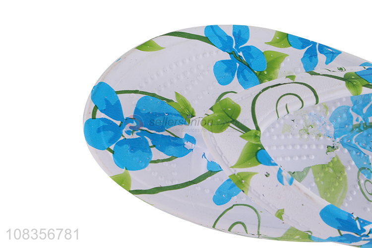 Latest products flower pattern women outdoor flip-flops slippers