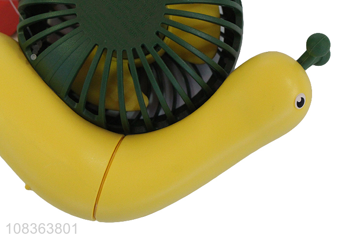 Factory supply cute snail shape folding fan rechargeable handheld fan