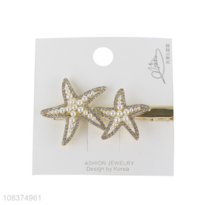 Yiwu wholesale star shape pearl hairpin hair clips