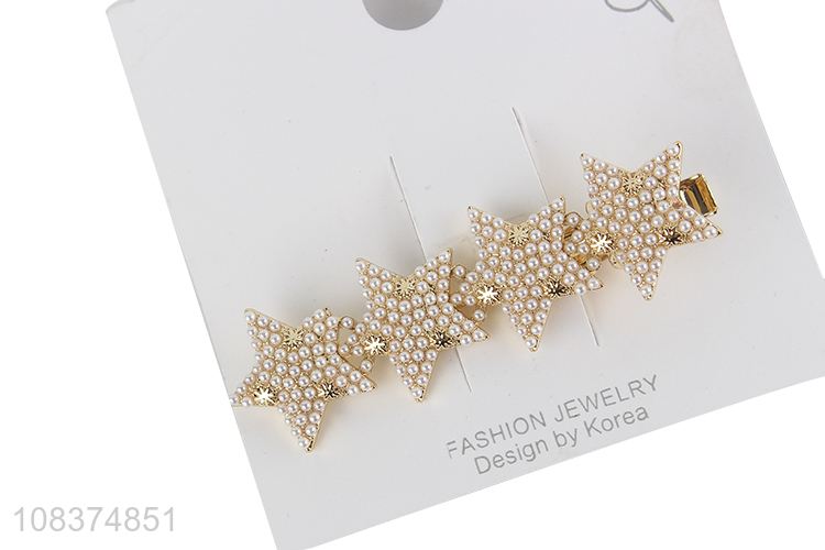 Good quality star shape decorative hair clip for women