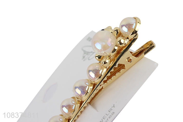 Factory direct sale fashion hairpin hair clips with pearl