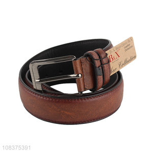 Custom simple casual jeans belt single prong buckle belt for men