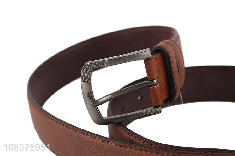Factory supply men's pin buckle pu leather belt for casual pants