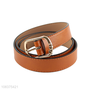 Good price women's faux leather belt fashion metal pin buckle belt