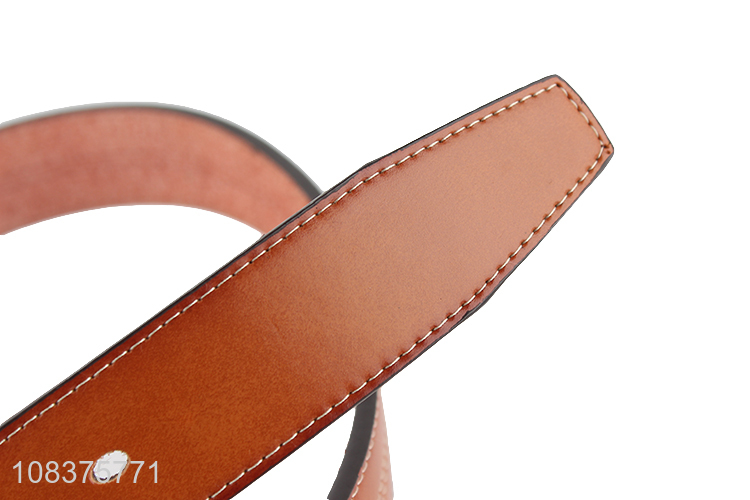 Hot selling men's belt retro stitched pu leather belt for khakis